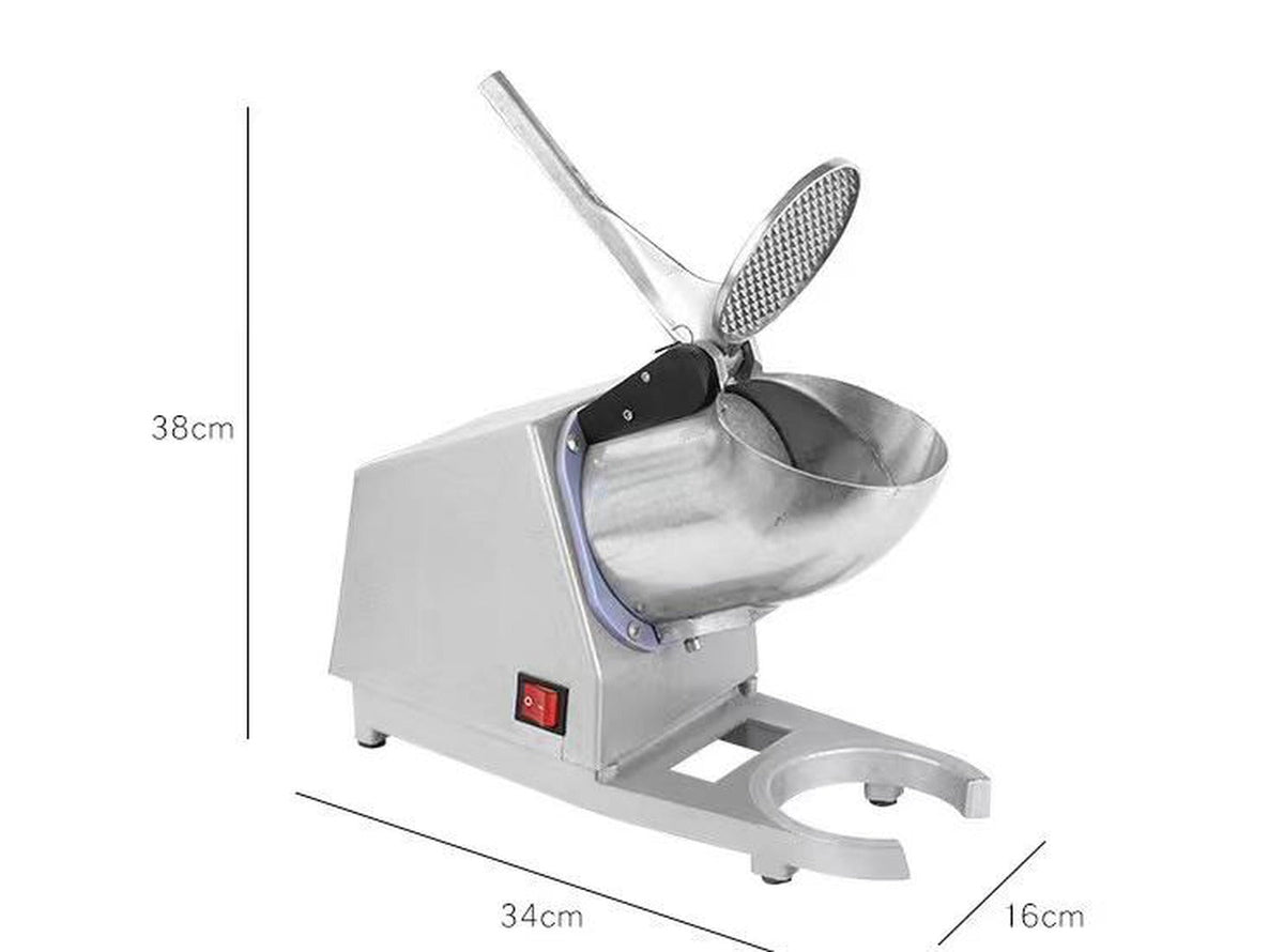 ماكينة تكسير الثلج الكهربائية (Ice Crusher) – ستانلس ستيل – لتحضير السلاش والعصائر – لون فضي